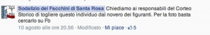 Il post del Sodalizio su Facebook 