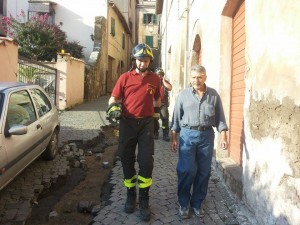 I vigili del fuoco a Tuscania