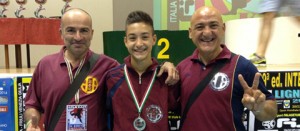 Da sinistra: il tecnico Rossi, Mirko Barreca e il tecnico Carlo Barreca