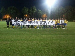 Il San Lorenzo Nuovo ricorda con uno striscione gli operai morti a Latina
