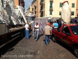 I costruttori già al lavoro al cantiere di san Sisto
