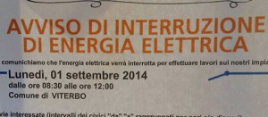 L'avviso dell'Enel per il primo settembre
