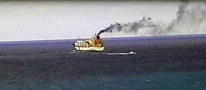 I fumi sospetti dalla nave container