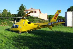 L'elicottero dell'ambulanza