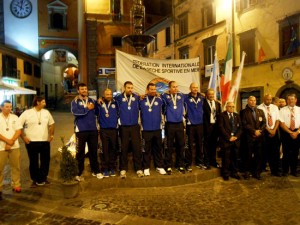 Montefiascone - Un momento della premiazione ai campionati mondiali di lancio tecnico