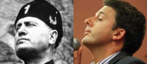 Benito Mussolini e Matteo Renzi