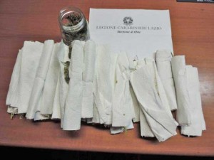 Vasanello - La droga sequestrata dai carabinieri 