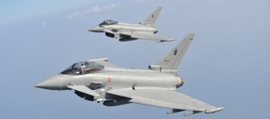 Due caccia Eurofighter dell’Aeronautica come quelli che hanno fatto atterrare il Ginevra-Beirut