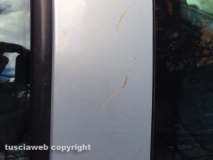 Viterbo - L'albero abbattuto sulla Renault Clio a via Bainsizza