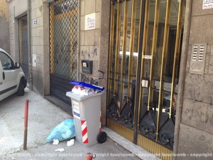 Rifiuti a via dei Mille