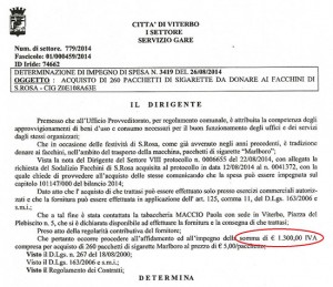 La nota spese con i 1300 euro del Comune per le sigarette ai facchini
