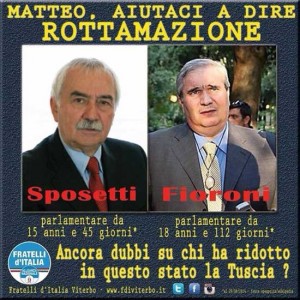 Il manifesto di FdI contro Fioroni e Sposetti