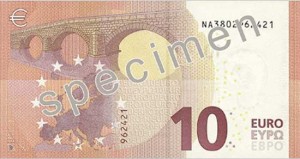 Viterbo - La banconota da dieci euro speciale Europa