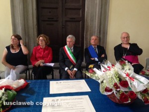 Il prefetto Scolamiero, il sindaco Michelini, il presidente della Provincia Meroi e il vescovo Fumagalli