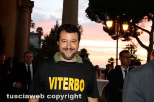 Viterbo - Matteo Salvini al trasporto della macchina di santa Rosa del 2014