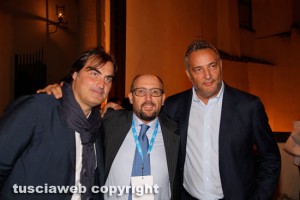 I giornalisti Pierluigi Pardo e Claudio Brachino con Chicco Moltoni