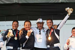 Tiro a volo - Massimo Fabbrizi (Carabinieri), Giovanni Pellielo (Fiamme Azzurre) e   Valerio Grazini (Forestale) campioni del mondo