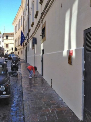 Viterbo - La scuola Tecchi ripulita