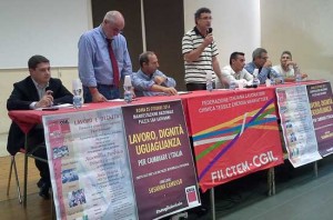 L'intervento del segretario generale della Filctem-Cgil Viterbo Valentino Vargas