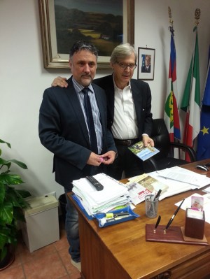 Ronciglione - Il sindaco Alessandro Giovagnoli e Vittorio Sgarbi