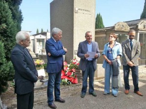 Da sinistra don Angelo Massi, Leonardo Michelini, Gaetano Buscemi, Aurelia Petroselli e Andrea Egidi