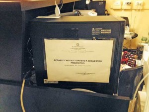 Pescia Romana - L'apparecchio sequestrato dalla finanza 