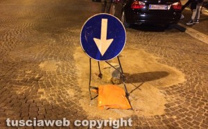 Viterbo - Via Ascenzi - I lavori  appena eseguiti vicino alle poste