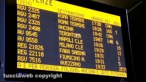 Il monitor con i treni cancellati