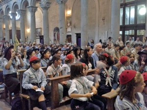 Gli scout alla messa presieduta dal vescovo