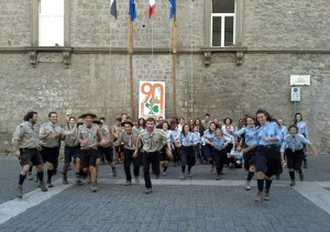 Gli scout a piazza san Lorenzo