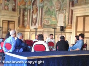 Viterbo - La riunione dei capigruppo in sala regia