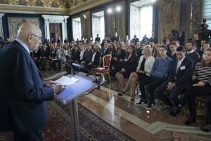 Giorgio Napolitano premia gli studenti più bravi d'Italia