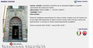 Viterbo - Museo civico - Il sito del comune che segnala ancora la chiusura