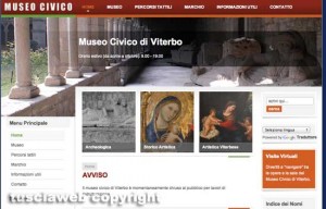 Viterbo - Museo civico - Il sito che segnala ancora la chiusura