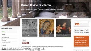 Viterbo - Museo civico - Il sito che segnala ancora la chiusura