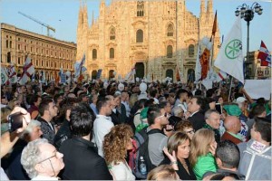Lega Federalista alla manifestazione della Lega Nord a Milano
