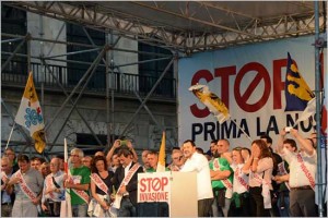 Lega Federalista alla manifestazione della Lega Nord a Milano