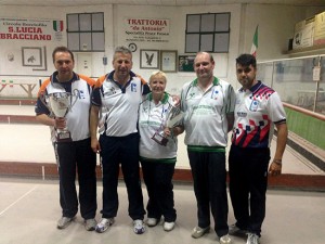 Gara di bocce a Bracciano - I primi e i secondi classificati