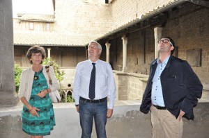 Il sindaco Michelini con gli assessori Saraconi e Barelli al museo civico