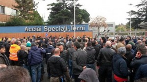 La protesta degli operai Ast di Terni