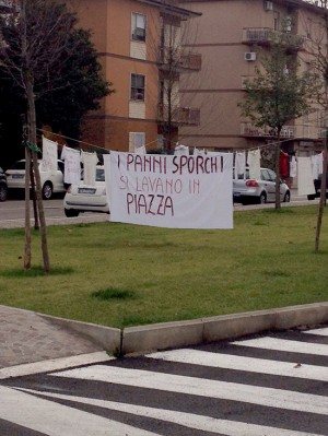 L'installazione dell'associazione "Mafalda e le altre" al parco di Civita Castellana