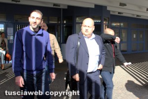 Tribunale di Viterbo - Raid allo stadio - Gli arrestati escono con gli avvocati
