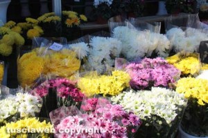 Vendita dei fiori per il weekend di Ognissanti