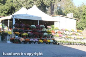 Vendita dei fiori per il weekend di Ognissanti