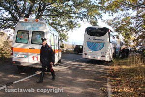 Caprarola - Bus contro auto sulla Cimina