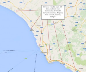 Operazione serial thieves - Civitavecchia - Le località in cui agivano le ladre