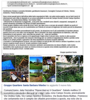 Viterbo - Rifiuti - La manifestazione "Riprendiamoci il quartiere"