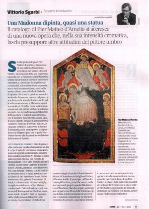 Madonna con bambino di Pier Matteo d'Amelia - L'articolo di sgarbi su Sette del Corriere della sera