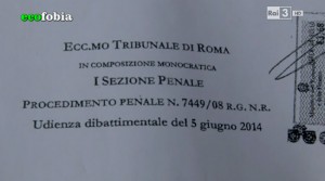 La lista di testimoni esibita da Castri, durante la puntata di "Blob"