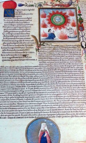 La Commedia di Dante con figure dipinte